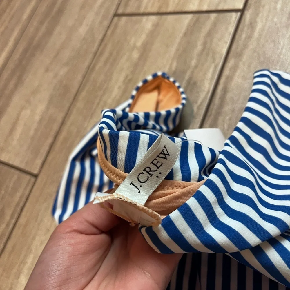 J Crew Factory Blue Stripped Bikini Bottom Size Large NEW WITH TAGS - Picture 5 of 5
